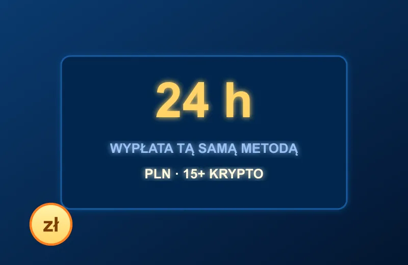 Neonowy napis 24 h – wypłaty w kasie AMPM Casino tą samą metodą